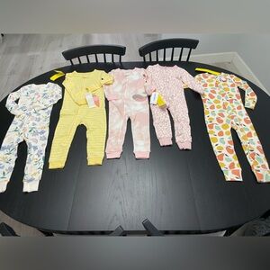 NWT 5 pairs toddler girl pajamas